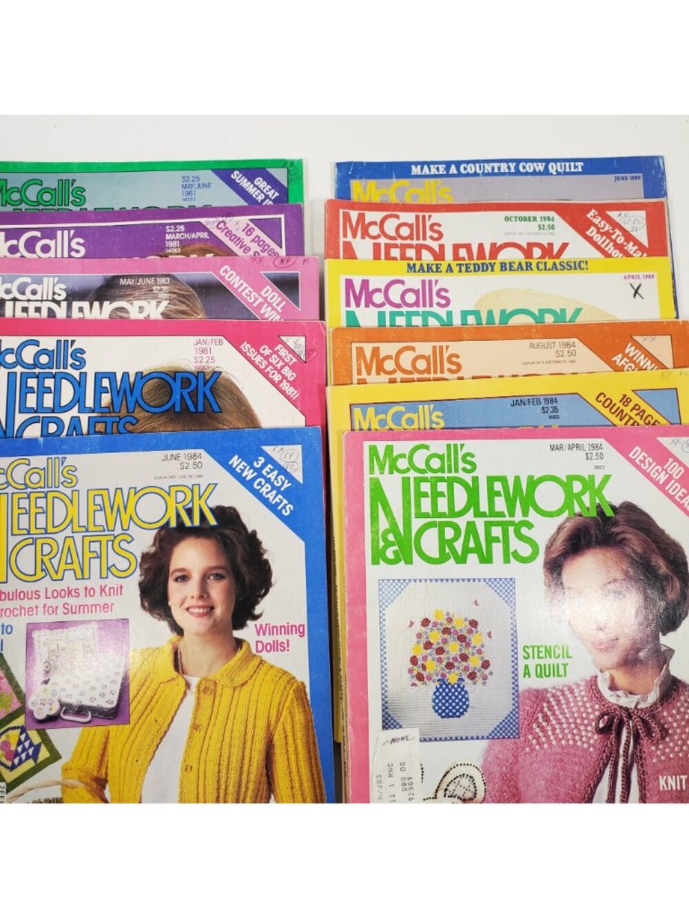 McCalls Needlework Craft 12 Magazine Lot 1980s Crochet Knit Stitch 81 83 84 89 - Picture 5 of 8